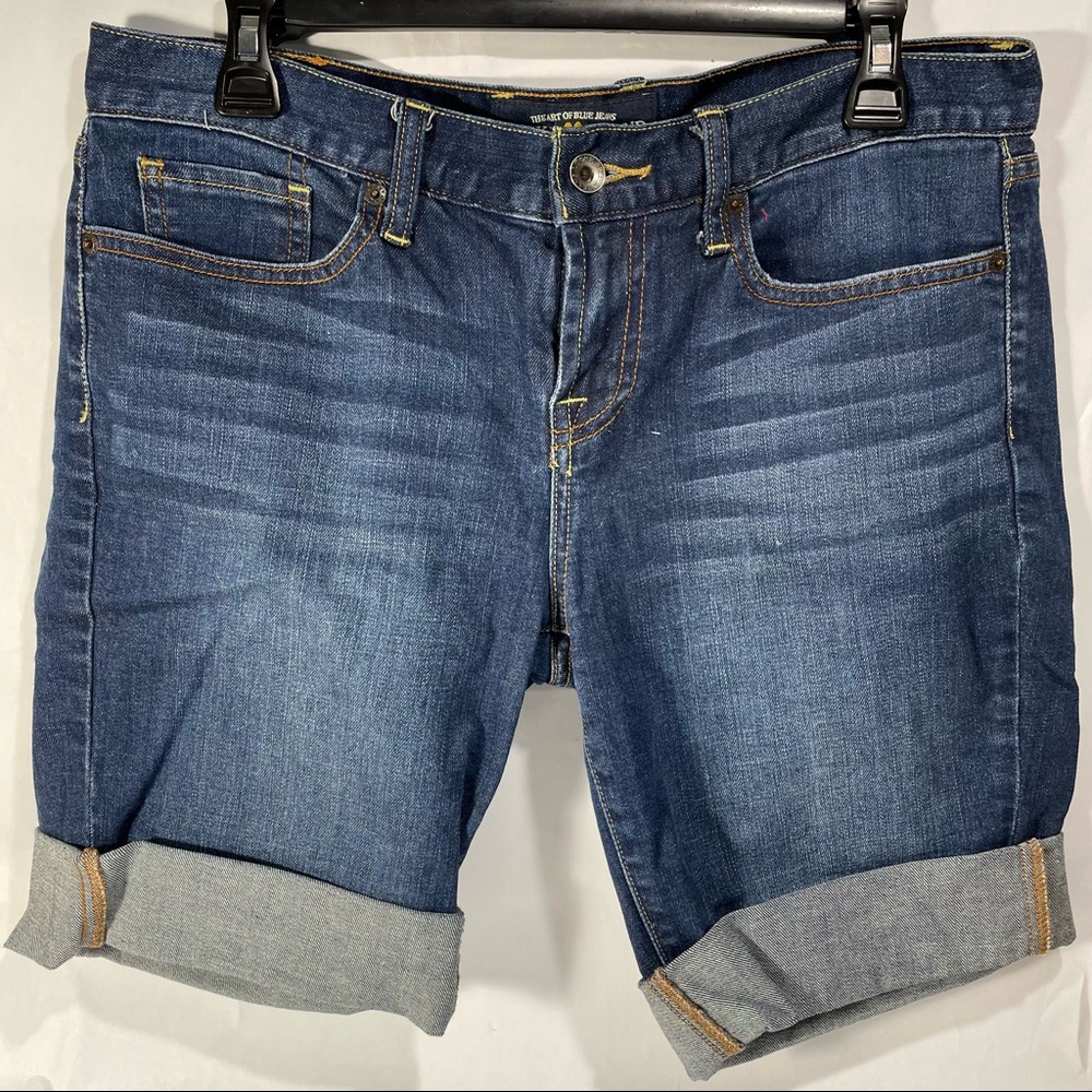Lucky brand Abby frayed Cuffed Bermuda jean shorts 8